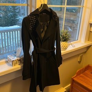 Studded pea coat dress coat